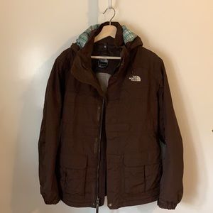 Classic 3 in 1 Jacket - Aqua & Brown Plaid